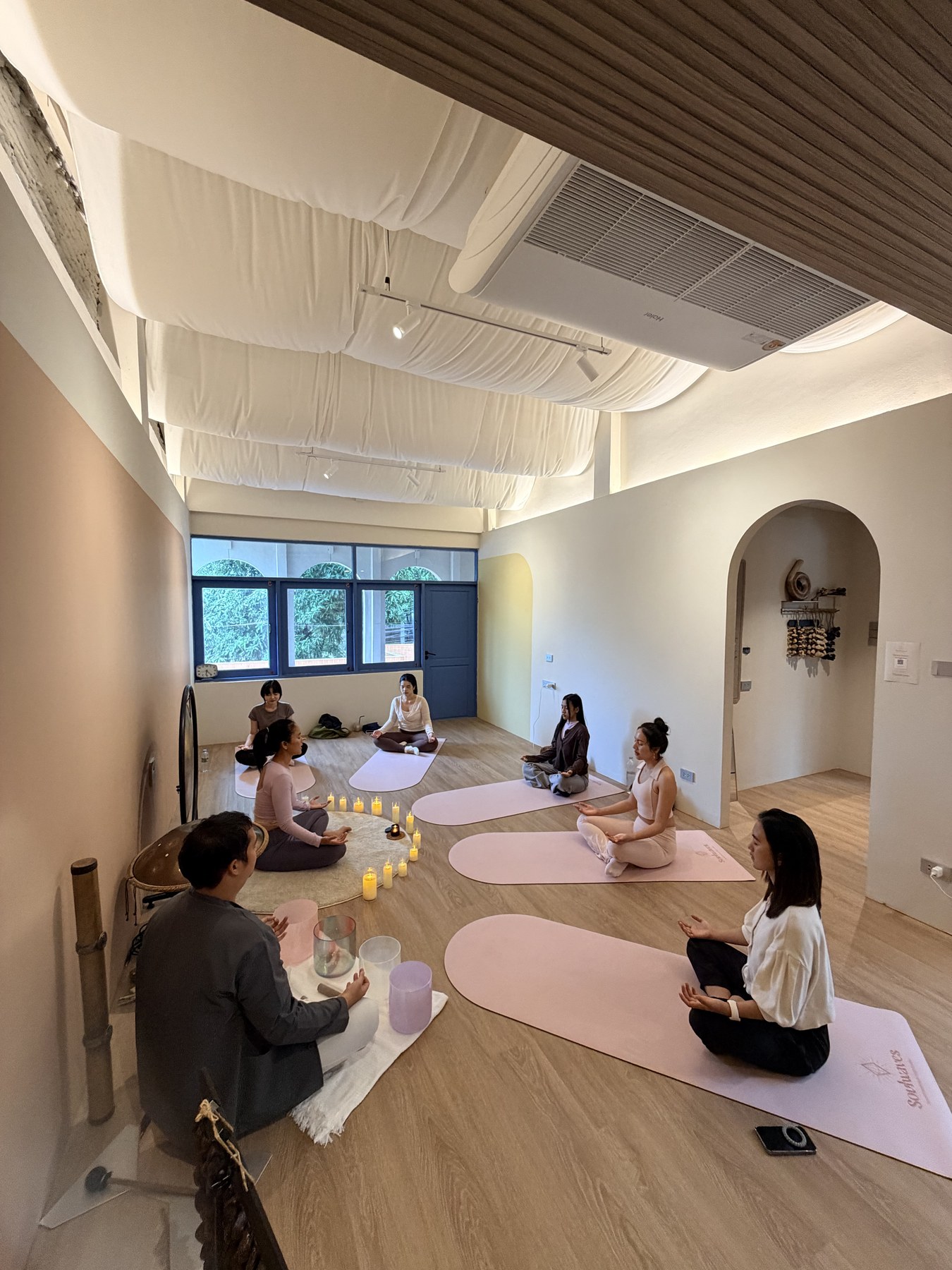 A moment from a Soulwaves yoga or sound healing class