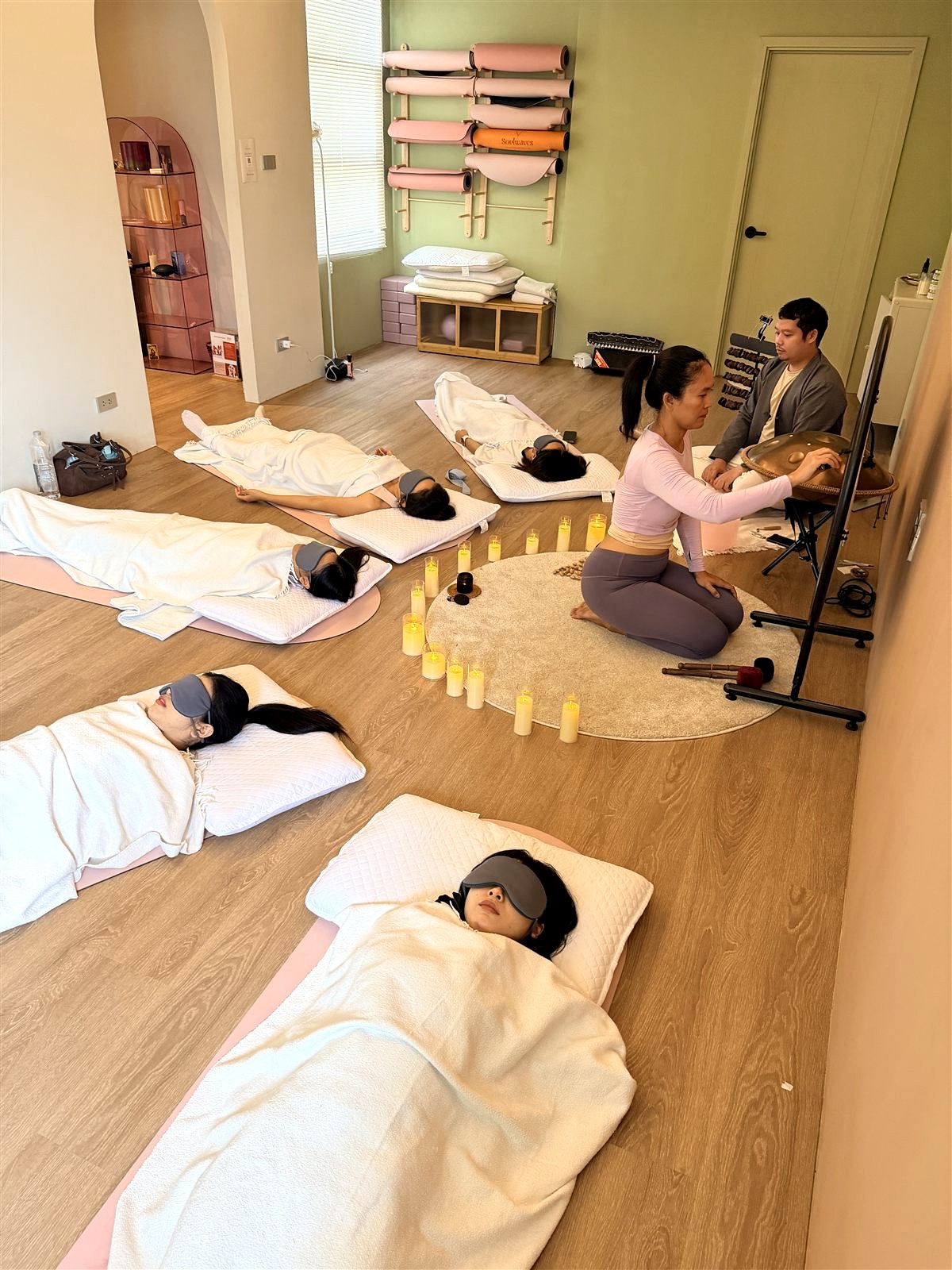 A moment from a Soulwaves yoga or sound healing class
